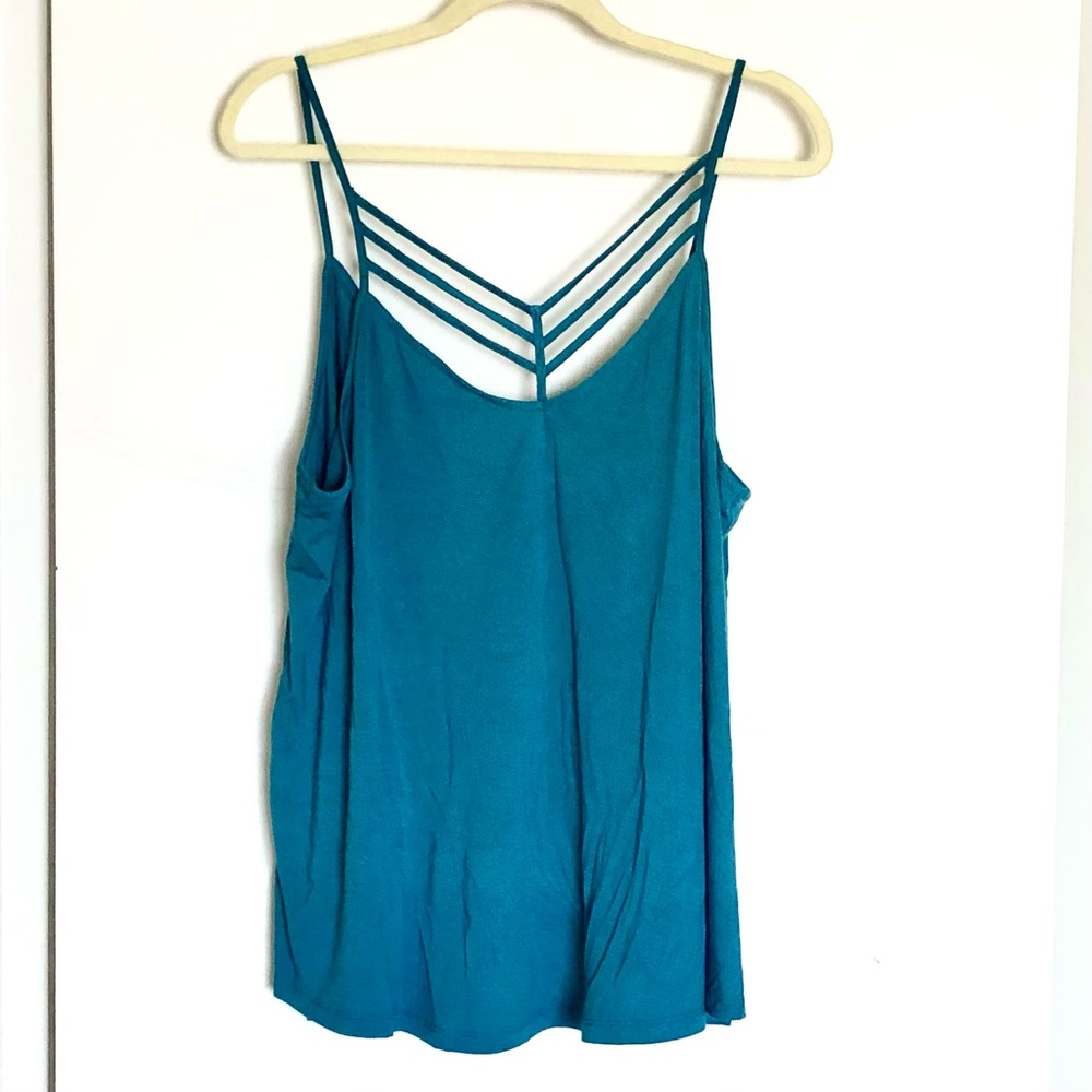 Express One Eleven teal strappy back top XL